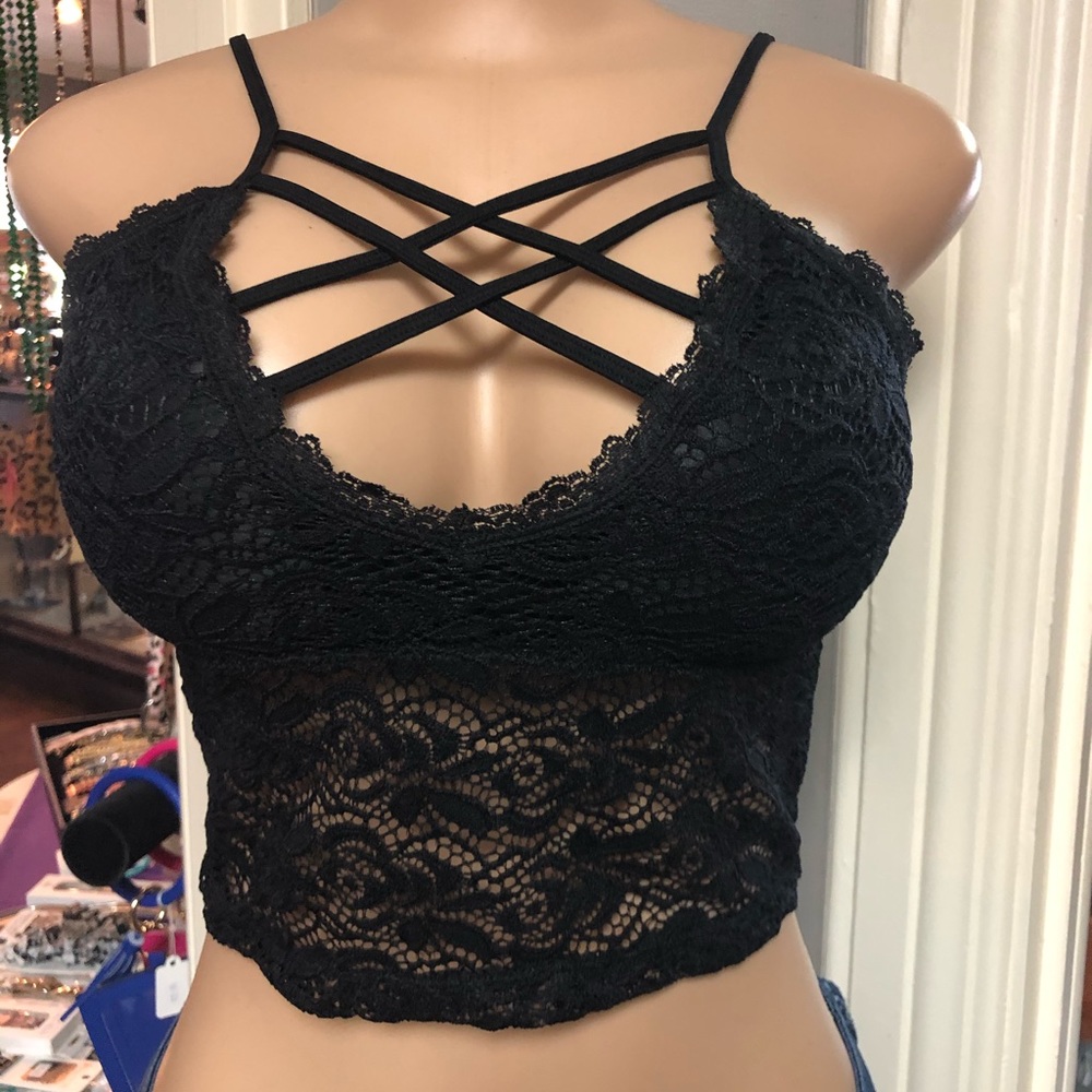 Black lace bralette